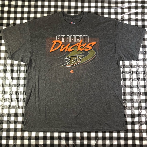 Majestic Other - Anaheim Ducks NHL Ice Hockey California Grey Tee